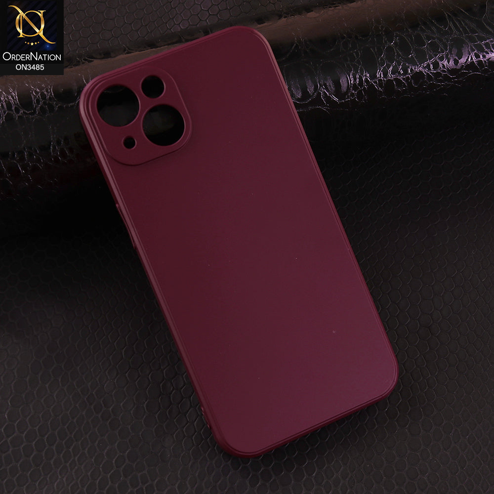 iPhone 13 Cover - Dark Red - ONation Silica Gel Series - HQ Liquid Silicone Elegant Colors Camera Protection Soft Case