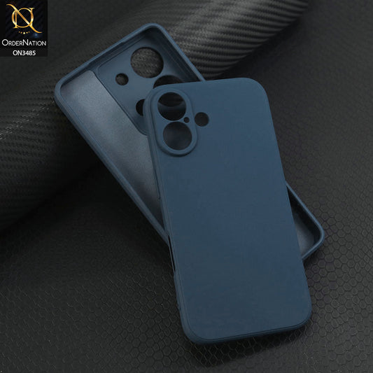 iPhone 16 Plus Cover - Blue - ONation Silica Gel Series - HQ Liquid Silicone Elegant Colors Camera Protection Soft Case