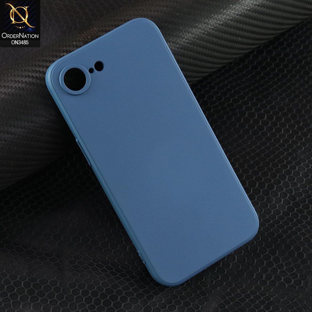 iPhone 17e Cover - Blue - ONation Silica Gel Series - HQ Liquid Silicone Elegant Colors Camera Protection Soft Case