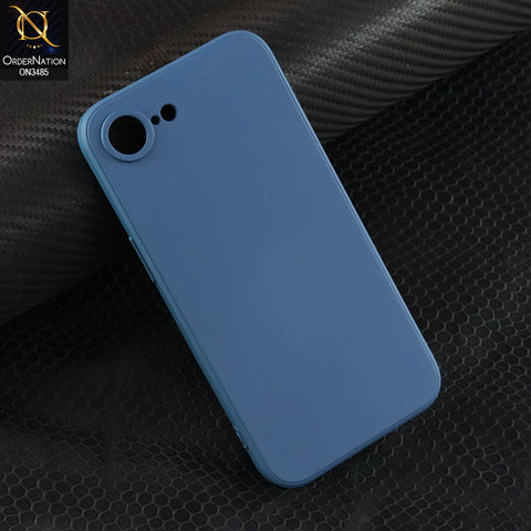 iPhone 17e Cover - Blue - ONation Silica Gel Series - HQ Liquid Silicone Elegant Colors Camera Protection Soft Case