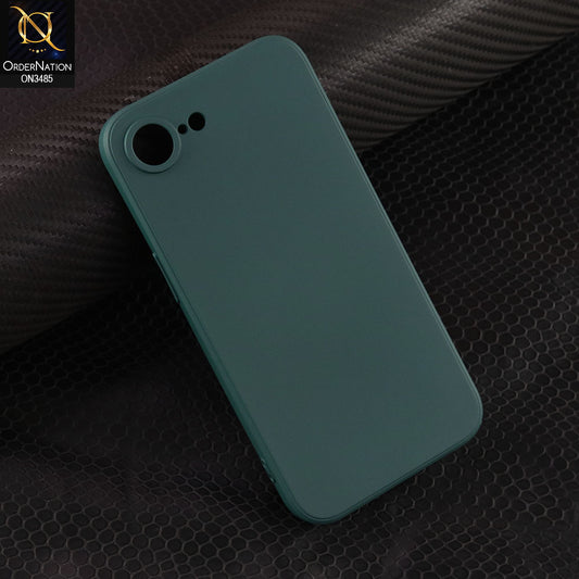 iPhone 16e Cover - Dark Green - ONation Silica Gel Series - HQ Liquid Silicone Elegant Colors Camera Protection Soft Case