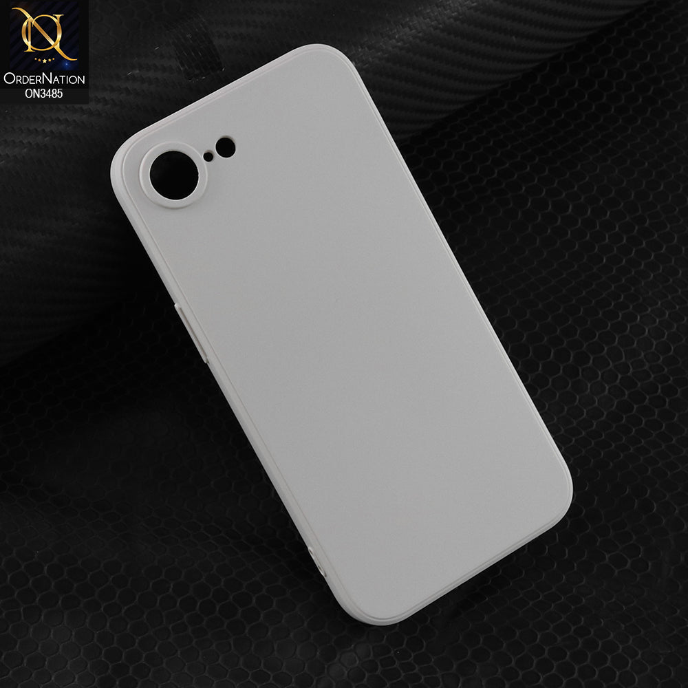 iPhone 16e Cover - White - ONation Silica Gel Series - HQ Liquid Silicone Elegant Colors Camera Protection Soft Case