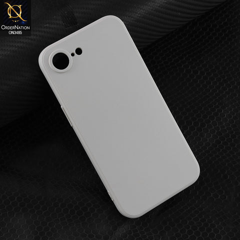iPhone 16e Cover - White - ONation Silica Gel Series - HQ Liquid Silicone Elegant Colors Camera Protection Soft Case