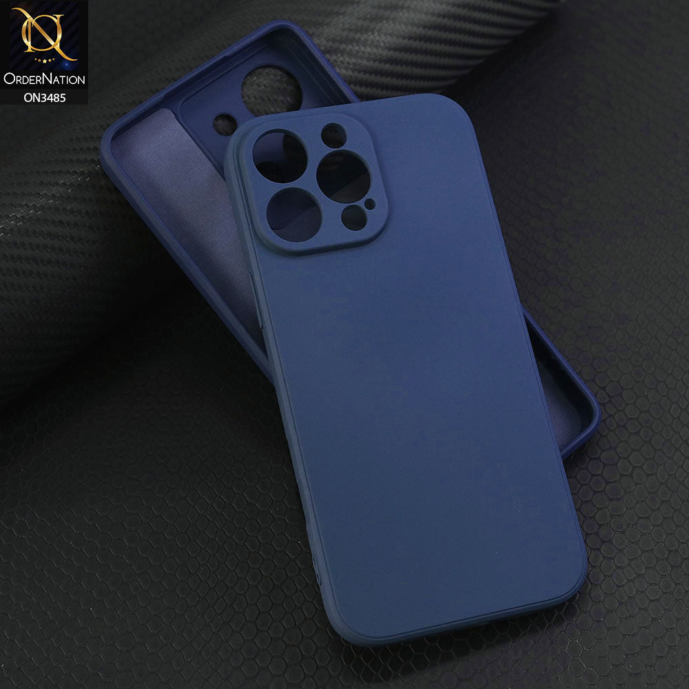 iPhone 15 Pro Cover - Blue - ONation Silica Gel Series - HQ Liquid Silicone Elegant Colors Camera Protection Soft Case