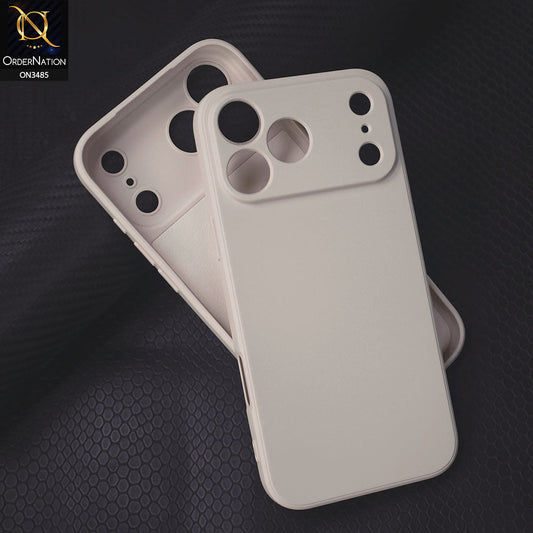 iPhone 17 Pro Cover - Off White -  ONation Silica Gel Series - HQ Liquid Silicone Elegant Colors Camera Protection Soft Case
