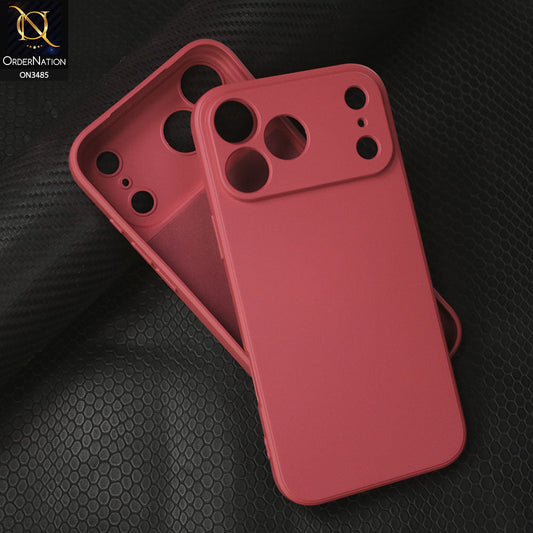 iPhone 17 Pro Cover - Red -  ONation Silica Gel Series - HQ Liquid Silicone Elegant Colors Camera Protection Soft Case