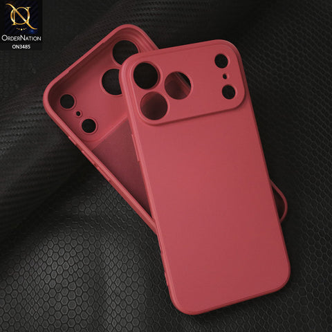 iPhone 17 Pro Cover - Red -  ONation Silica Gel Series - HQ Liquid Silicone Elegant Colors Camera Protection Soft Case