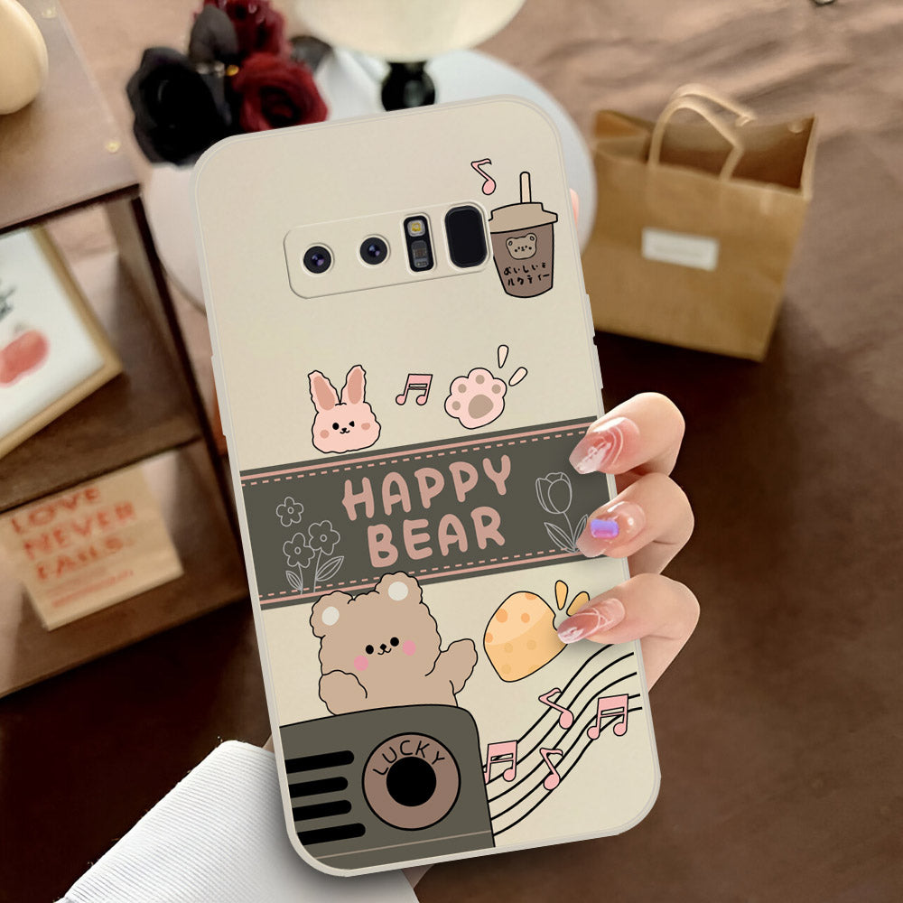 Samsung Galaxy Note 8 Cover - Off White - D1 - ONation Happy Cute Series - HQ Liquid Silicone Soft Case