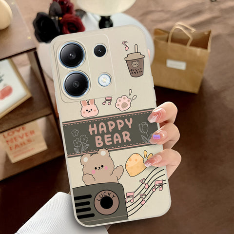 Xiaomi Redmi Note 13 Pro 4G Cover - Off White - D1 - ONation Happy Cute Series - HQ Liquid Silicone Soft Case