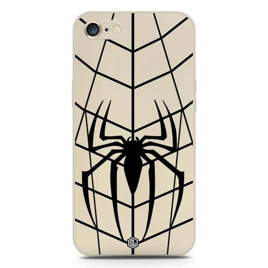 iPhone 8 / 7 Cover - Off White - X-Spider Design Soft Phone Case - Silica Gel Case