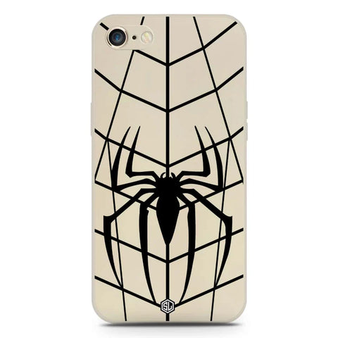 iPhone 8 / 7 Cover - Off White - X-Spider Design Soft Phone Case - Silica Gel Case
