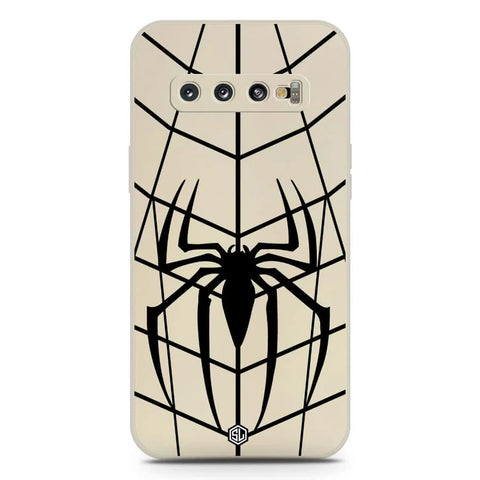Samsung Galaxy S10 Cover - Off White - X-Spider Design Soft Phone Case - Silica Gel Case