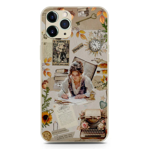 iPhone 11 Pro Max Cover - Offwhite- Chapters of You Series Soft Phone Case - Silica Gel Case
