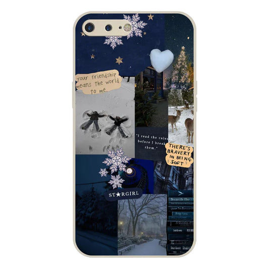 iPhone 8 Plus / 7 Plus Cover - Offwhite- Winter Bliss Series Soft Phone Case