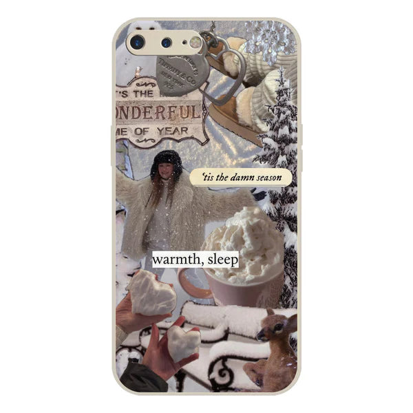 iPhone 8 Plus / 7 Plus Cover - Offwhite- Winter Bliss Series Soft Phone Case