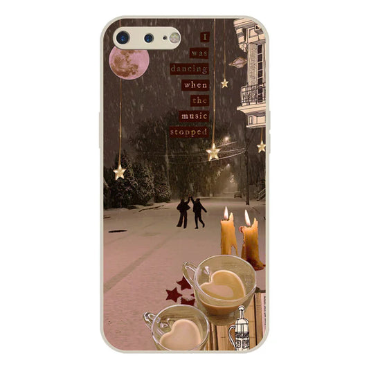 iPhone 8 Plus / 7 Plus Cover - Offwhite- Winter Bliss Series Soft Phone Case