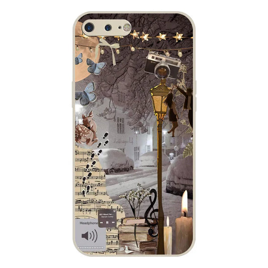 iPhone 8 Plus / 7 Plus Cover - Offwhite- Winter Bliss Series Soft Phone Case