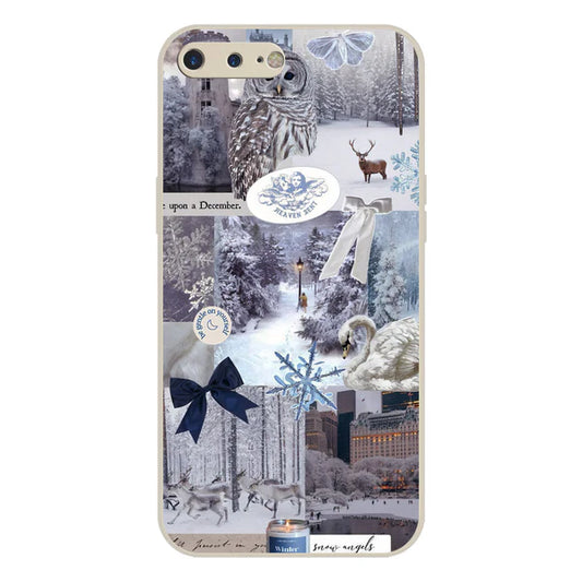 iPhone 8 Plus / 7 Plus Cover - Offwhite- Winter Bliss Series Soft Phone Case