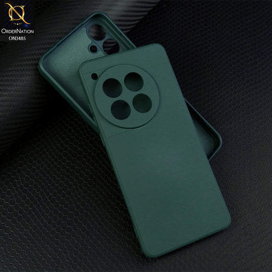 OnePlus 12 Cover - Dark Green - ONation Silica Gel Series - HQ Liquid Silicone Elegant Colors Camera Protection Soft Case
