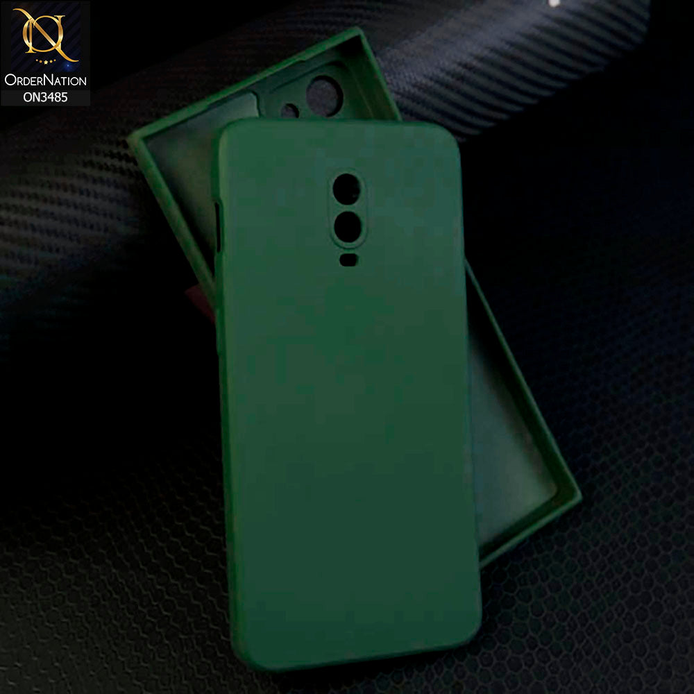 OnePlus 7 Cover - Dark Green - ONation Silica Gel Series - HQ Liquid Silicone Elegant Colors Camera Protection Soft Case