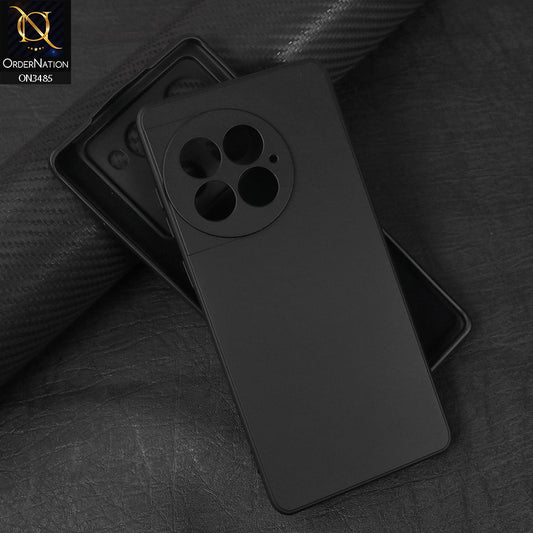 OnePlus Ace 2 Pro Cover - Black - ONation Silica Gel Series - HQ Liquid Silicone Elegant Colors Camera Protection Soft Case
