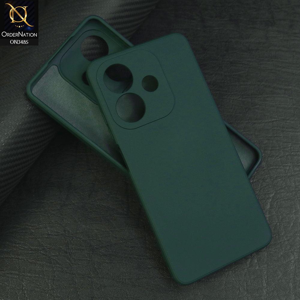 Oppo A3 5G Cover - Dark Green - ONation Silica Gel Series - HQ Liquid Silicone Elegant Colors Camera Protection Soft Case