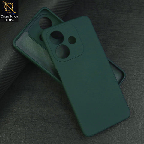 Oppo A3 5G Cover - Dark Green - ONation Silica Gel Series - HQ Liquid Silicone Elegant Colors Camera Protection Soft Case