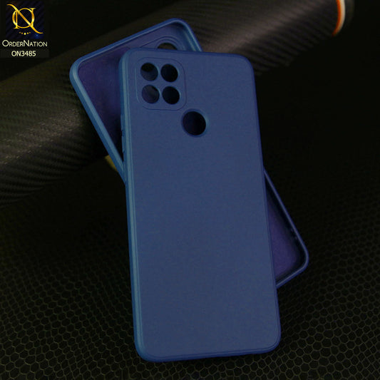 Oppo A15s Cover - Blue - ONation Silica Gel Series - HQ Liquid Silicone Elegant Colors Camera Protection Soft Case