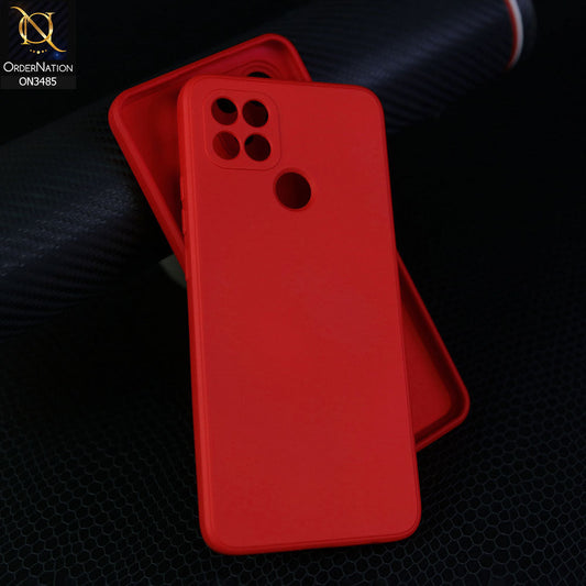Oppo A15s Cover - Dark Red - ONation Silica Gel Series - HQ Liquid Silicone Elegant Colors Camera Protection Soft Case