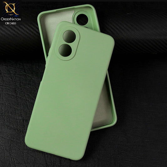 Oppo A38 Cover - Light Green - ONation Silica Gel Series - HQ Liquid Silicone Elegant Colors Camera Protection Soft Case