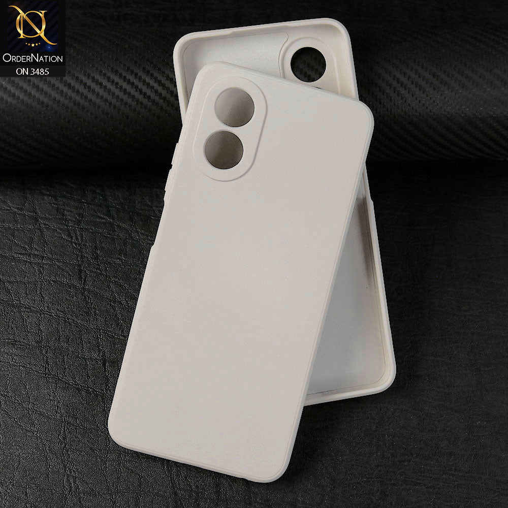 Oppo A38 Cover - Off White - ONation Silica Gel Series - HQ Liquid Silicone Elegant Colors Camera Protection Soft Case