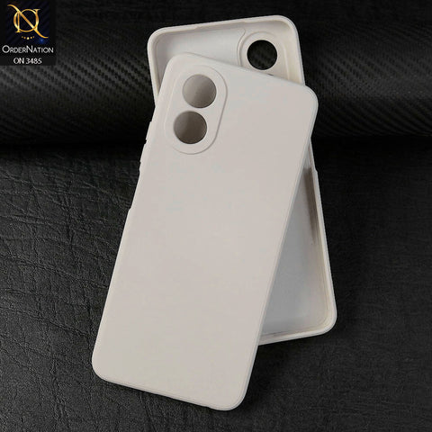 Oppo A38 Cover - Off White - ONation Silica Gel Series - HQ Liquid Silicone Elegant Colors Camera Protection Soft Case
