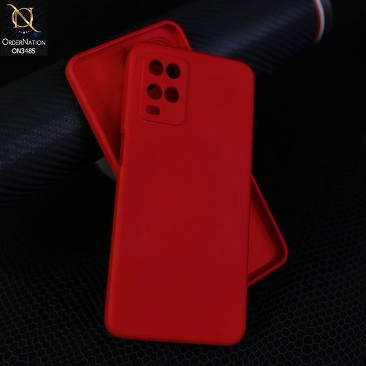 Oppo A54 4G Cover - Dark Red - ONation Silica Gel Series - HQ Liquid Silicone Elegant Colors Camera Protection Soft Case