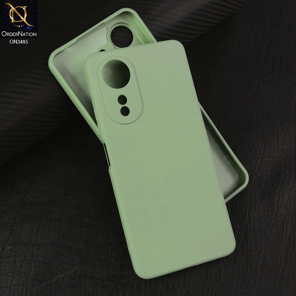 Oppo A58 4G Cover - Light Green - ONation Silica Gel Series - HQ Liquid Silicone Elegant Colors Camera Protection Soft Case