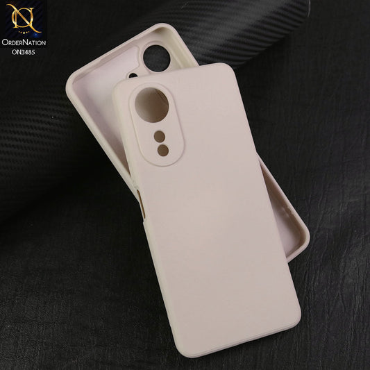 Oppo A58 4G Cover - Off White - ONation Silica Gel Series - HQ Liquid Silicone Elegant Colors Camera Protection Soft Case