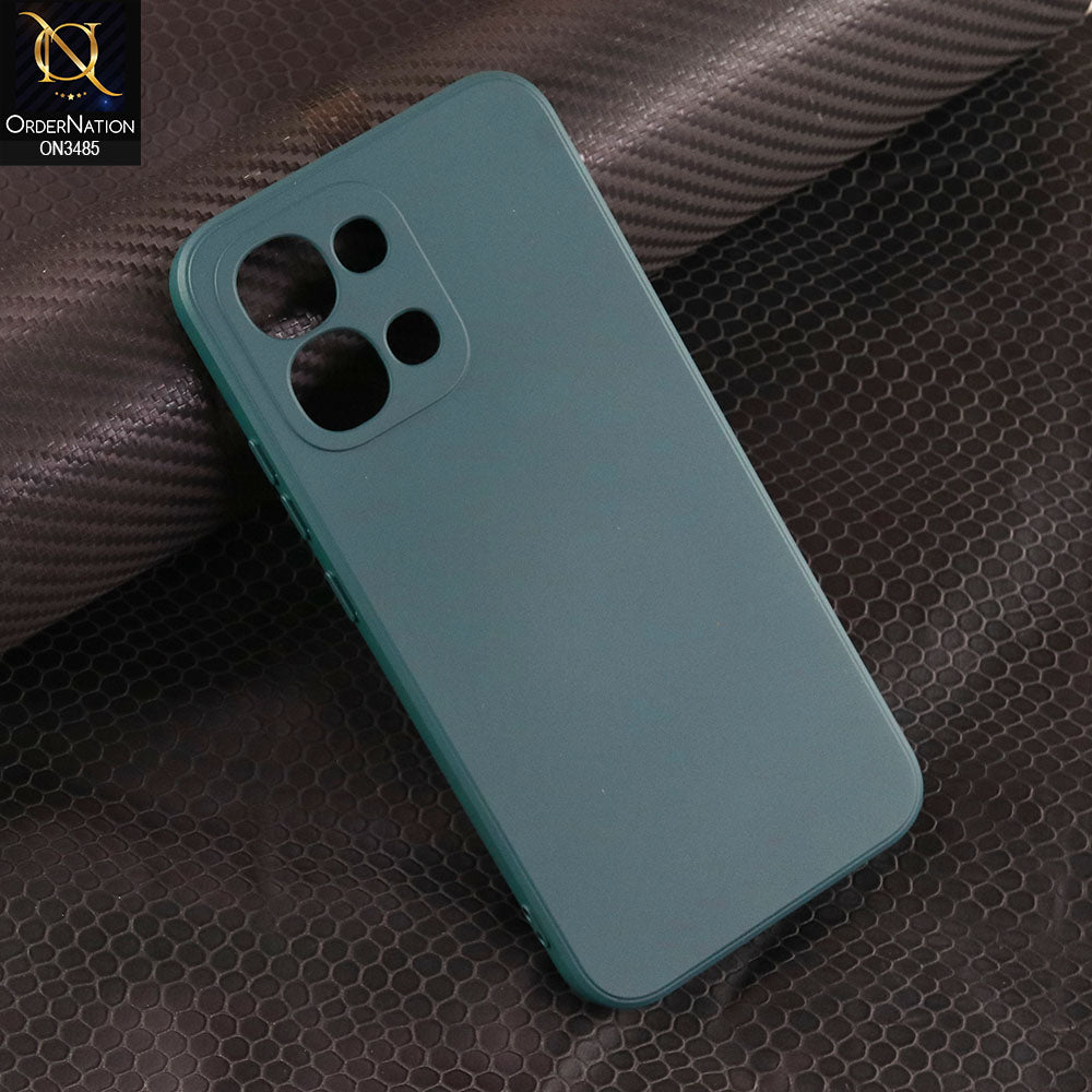 Oppo A6 Pro 5G Cover - Dark Green - ONation Silica Gel Series - HQ Liquid Silicone Elegant Colors Camera Protection Soft Case