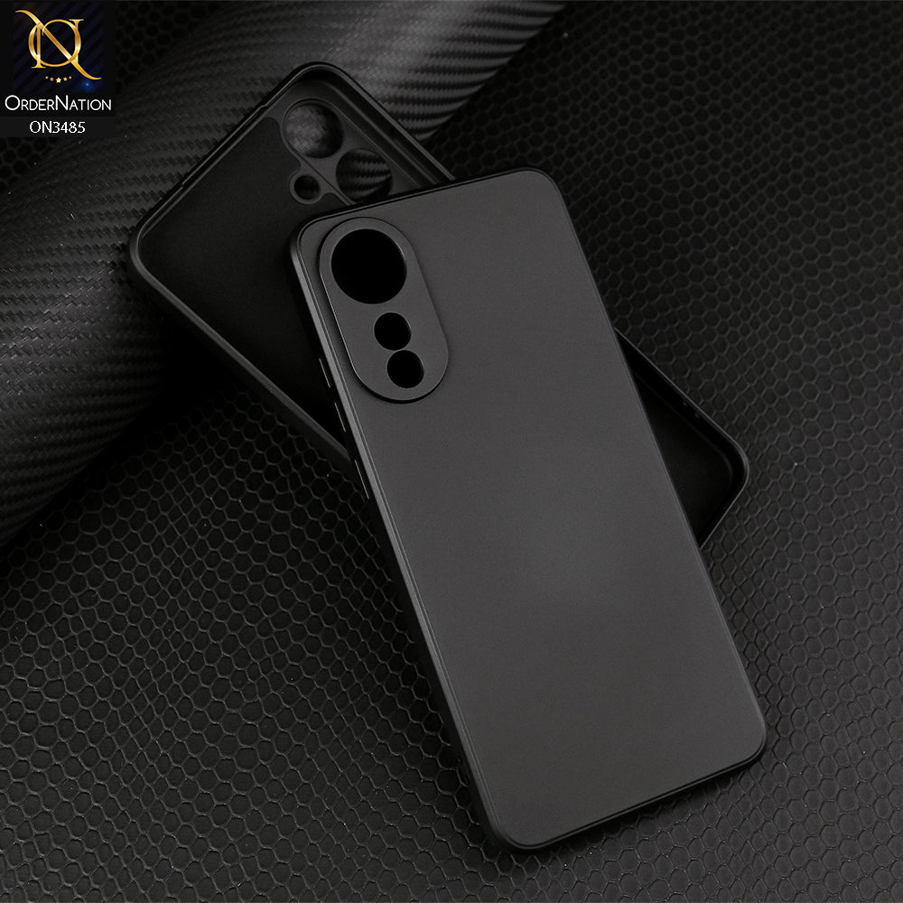 Oppo A78 4G Cover - Black - ONation Silica Gel Series - HQ Liquid Silicone Elegant Colors Camera Protection Soft Case