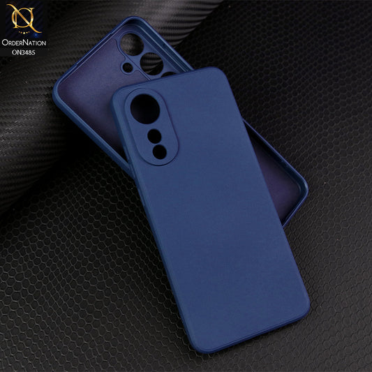 Oppo A78 4G Cover - Blue - ONation Silica Gel Series - HQ Liquid Silicone Elegant Colors Camera Protection Soft Case