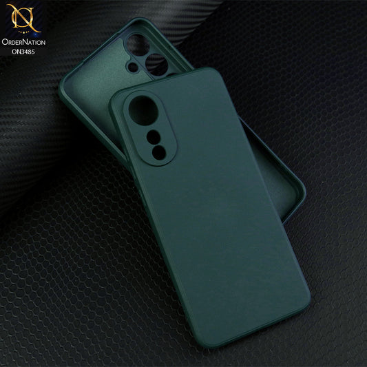 Oppo A78 4G Cover - Dark Green - ONation Silica Gel Series - HQ Liquid Silicone Elegant Colors Camera Protection Soft Case