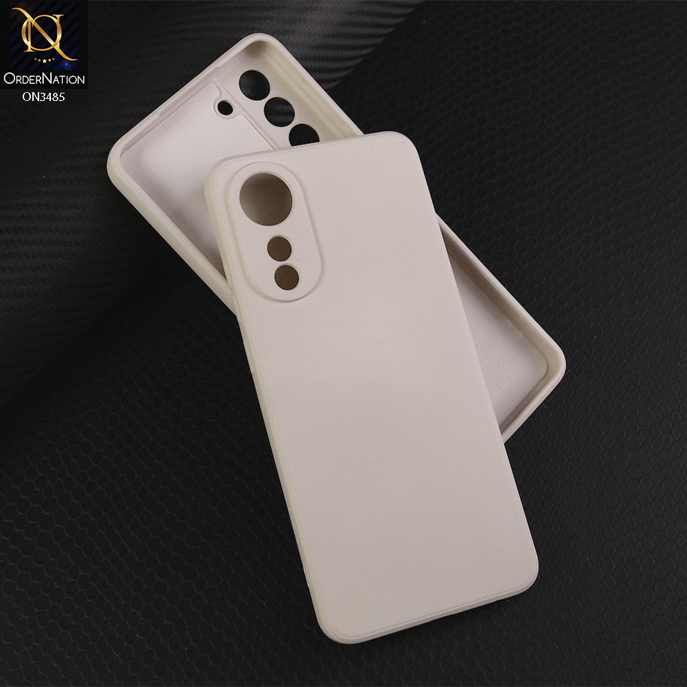 Oppo A78 4G Cover - Off White - ONation Silica Gel Series - HQ Liquid Silicone Elegant Colors Camera Protection Soft Case