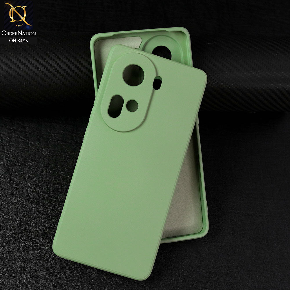 Oppo Reno 11 5G Cover - Light Green - ONation Silica Gel Series - HQ Liquid Silicone Elegant Colors Camera Protection Soft Case