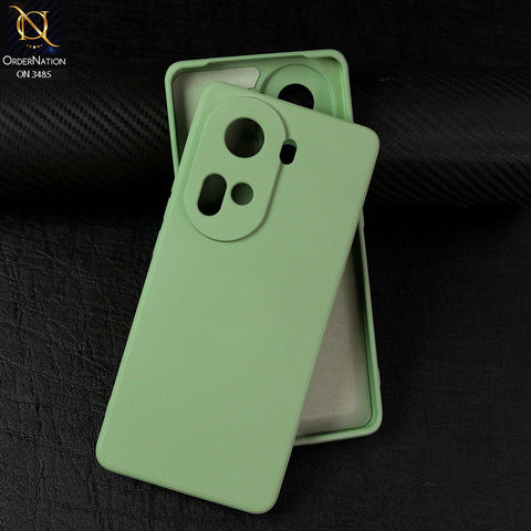 Oppo Reno 11 5G Cover - Light Green - ONation Silica Gel Series - HQ Liquid Silicone Elegant Colors Camera Protection Soft Case