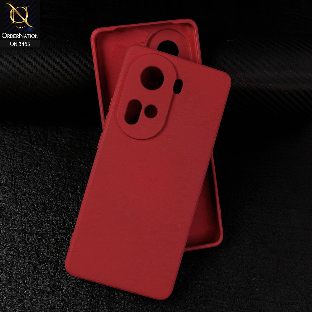 Oppo Reno 11 5G Cover - Red - ONation Silica Gel Series - HQ Liquid Silicone Elegant Colors Camera Protection Soft Case