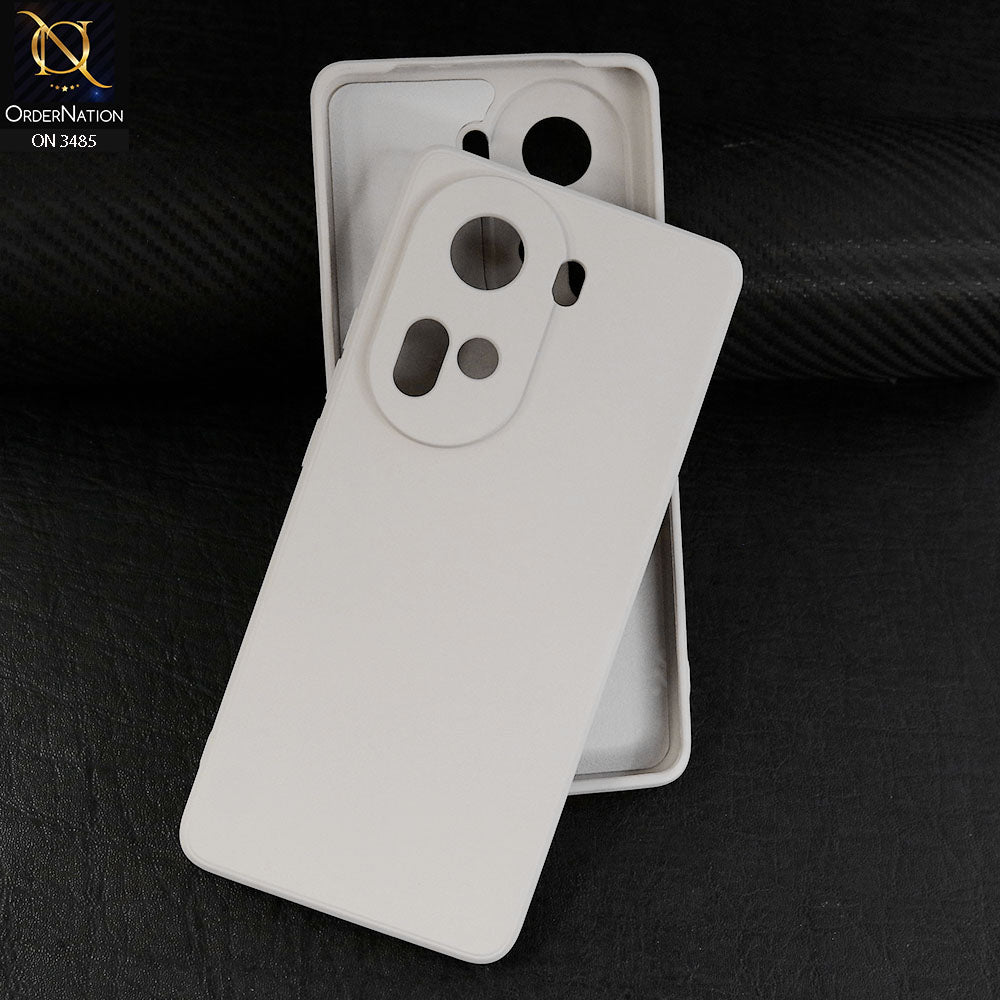 Oppo Reno 11 Cover - White - ONation Silica Gel Series - HQ Liquid Silicone Elegant Colors Camera Protection Soft Case