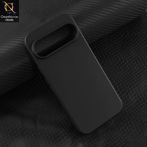 Google Pixel 9 Pro Cover - Black - ONation Silica Gel Series - HQ Liquid Silicone Elegant Colors Camera Protection Soft Case