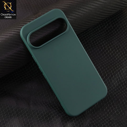 Google Pixel 9 Cover - Dark Green - ONation Silica Gel Series - HQ Liquid Silicone Elegant Colors Camera Protection Soft Case
