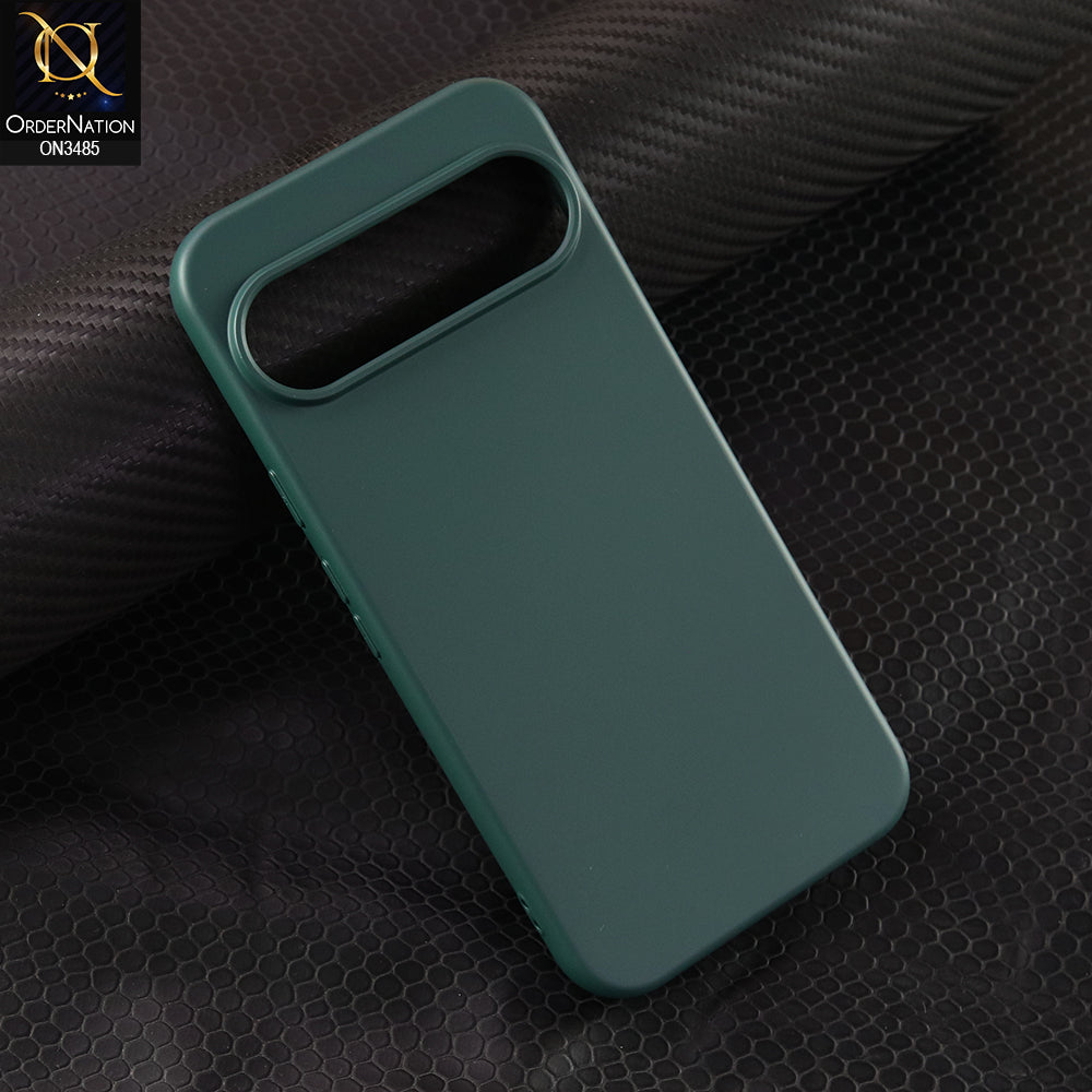 Google Pixel 10 Pro XL Cover - Dark Green - ONation Silica Gel Series - HQ Liquid Silicone Elegant Colors Camera Protection Soft Case