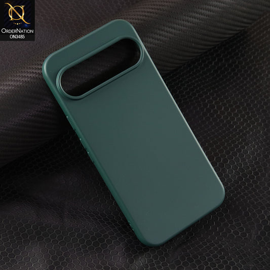 Google Pixel 9 Pro XL Cover - Dark Green - ONation Silica Gel Series - HQ Liquid Silicone Elegant Colors Camera Protection Soft Case