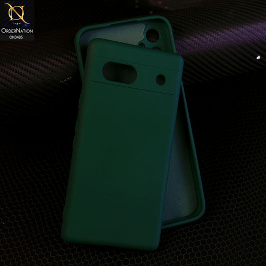 Google Pixel 7a - Dark Green - ONation Silica Gel Series - HQ Liquid Silicone Elegant Colors Camera Protection Soft Case