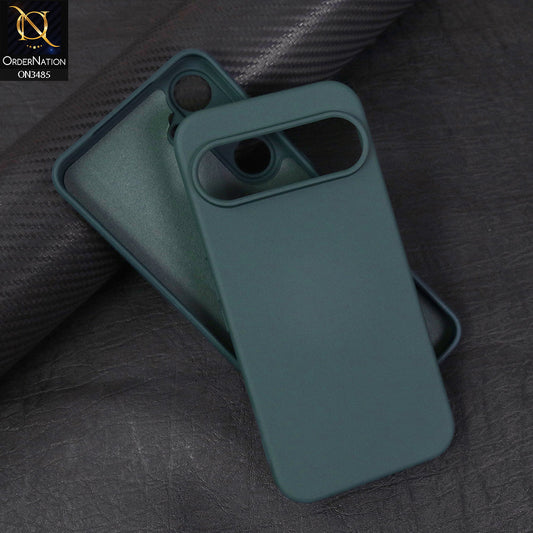 Google Pixel 9 Pro Cover - Dark Green - ONation Silica Gel Series - HQ Liquid Silicone Elegant Colors Camera Protection Soft Case